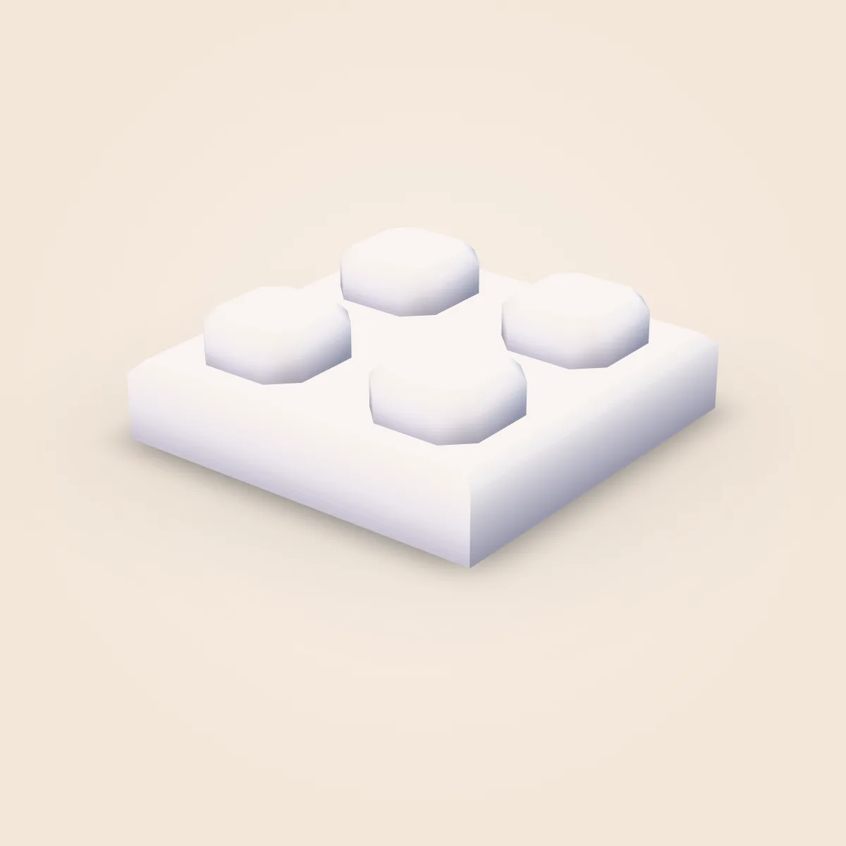 Bevel Detailed Plate 2x2 Model