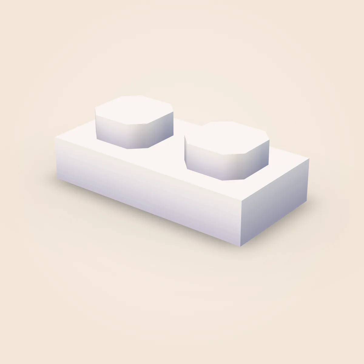 Bevel Simple Plate 1x2 Model