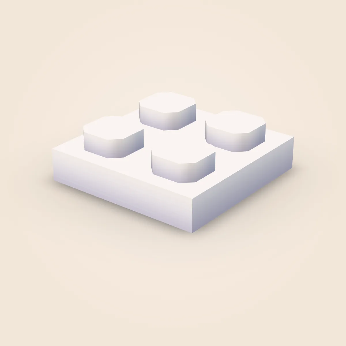 Bevel Simple Plate 2x2 Model