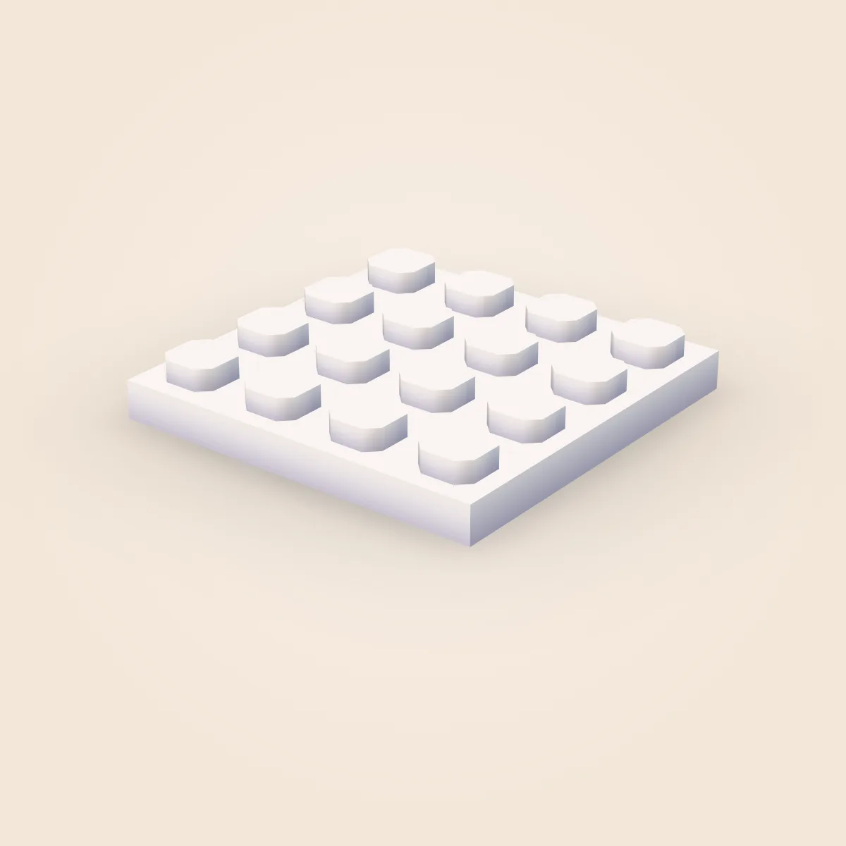 Bevel Simple Plate 4x4 Model