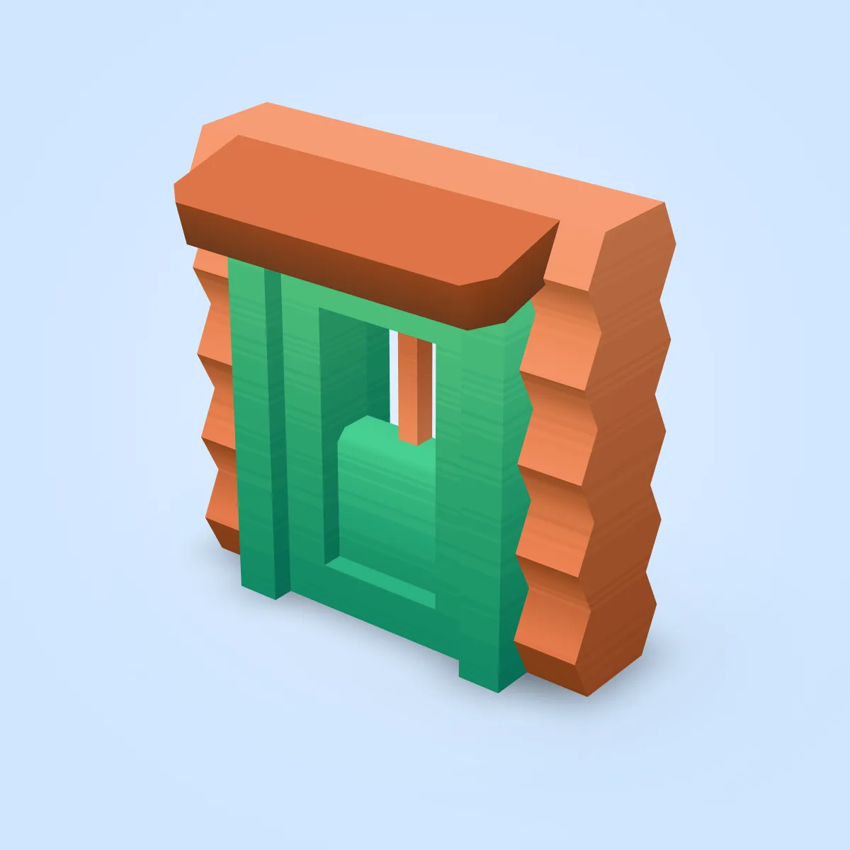 Cabin Overhang Door Rotate Model