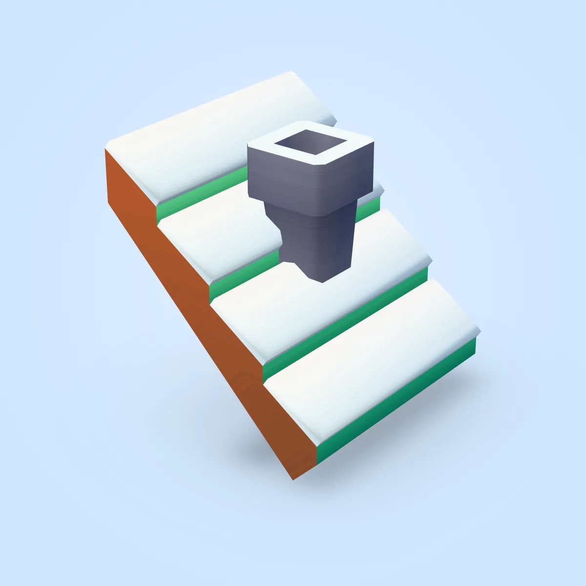 Cabin Roof Snow Chimney Model