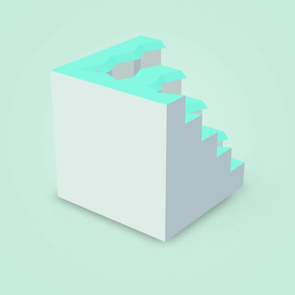 Cliff Steps Corner Inner Stone Model