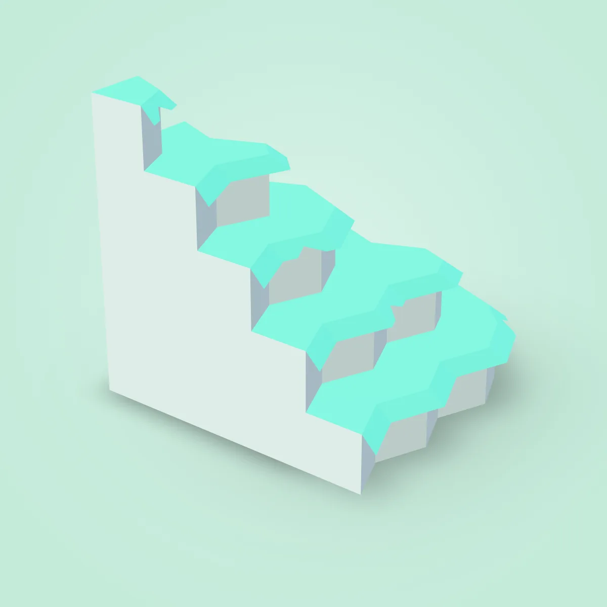 Cliff Steps Corner Stone Model