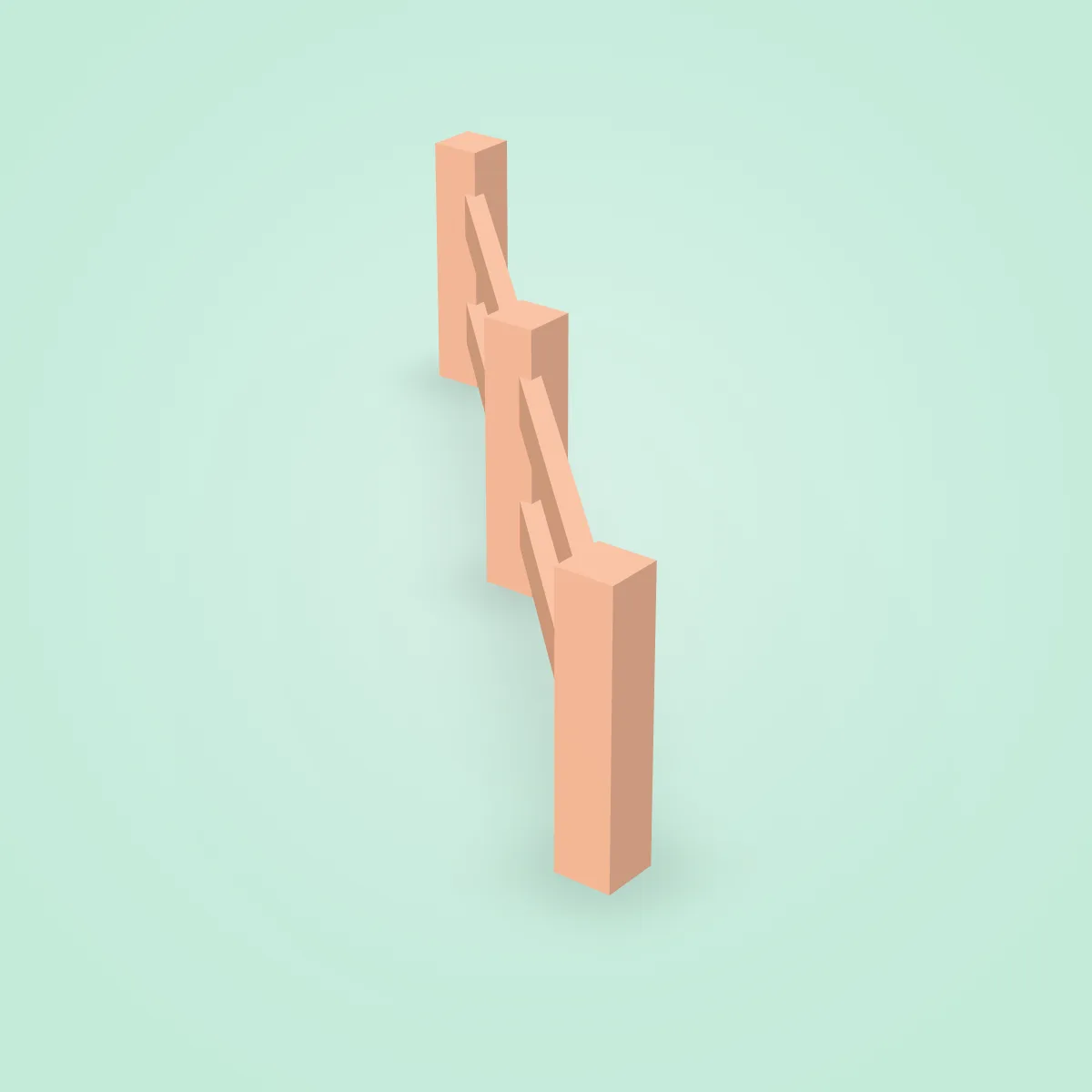 Fence Simple Diagonal Center Model