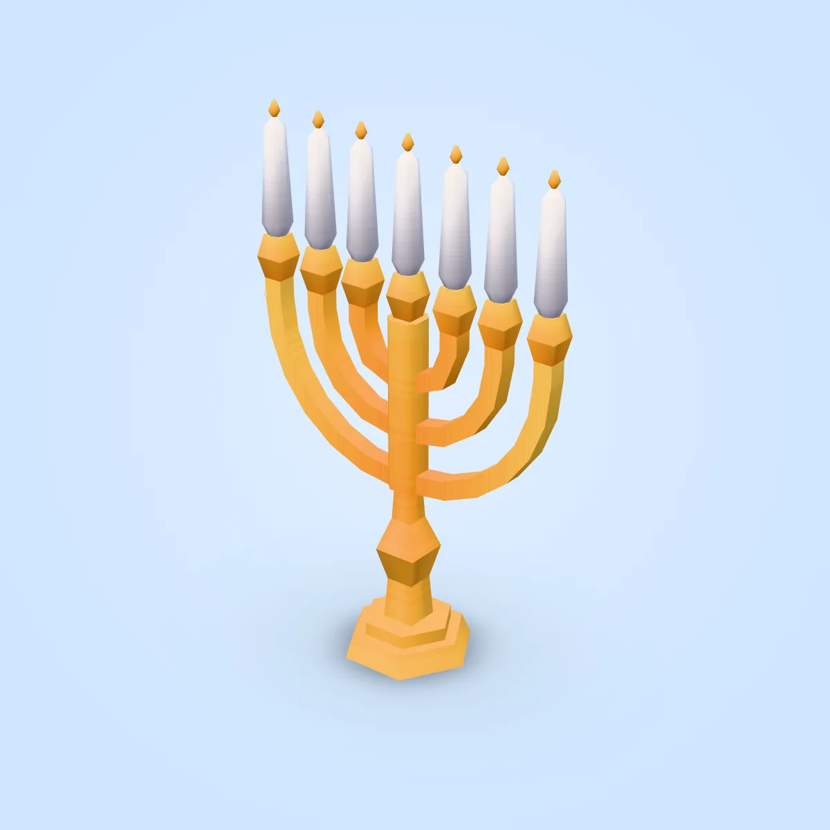 Hanukkah Menorah Candles Model
