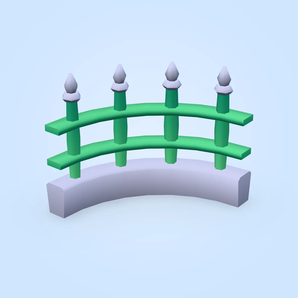 Iron Fence Border Curve Model
