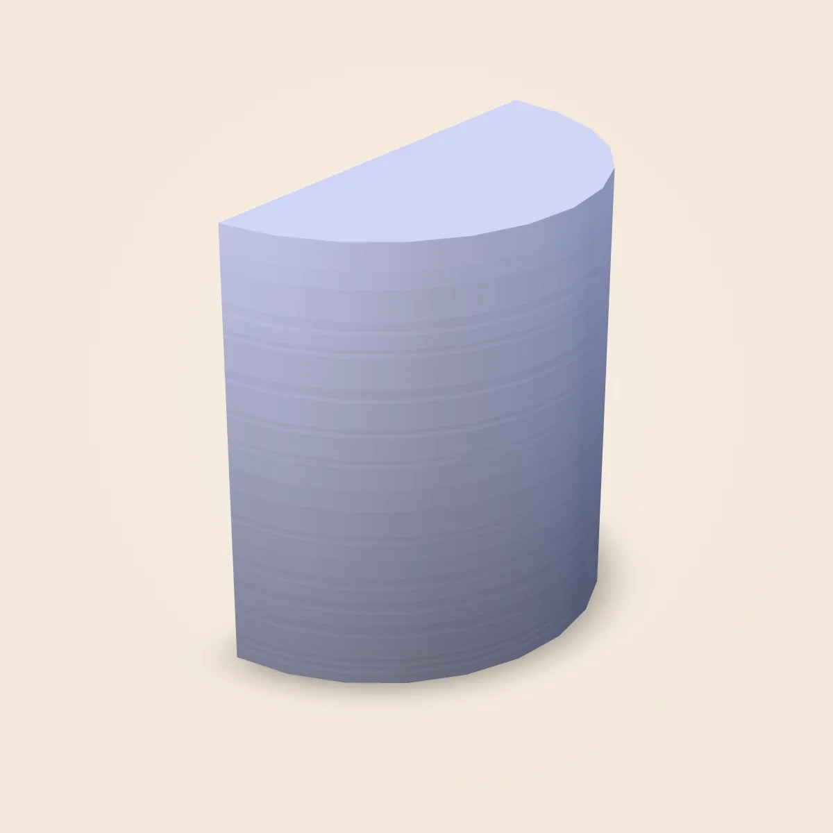 Shape Cylinder Half Detailed Model