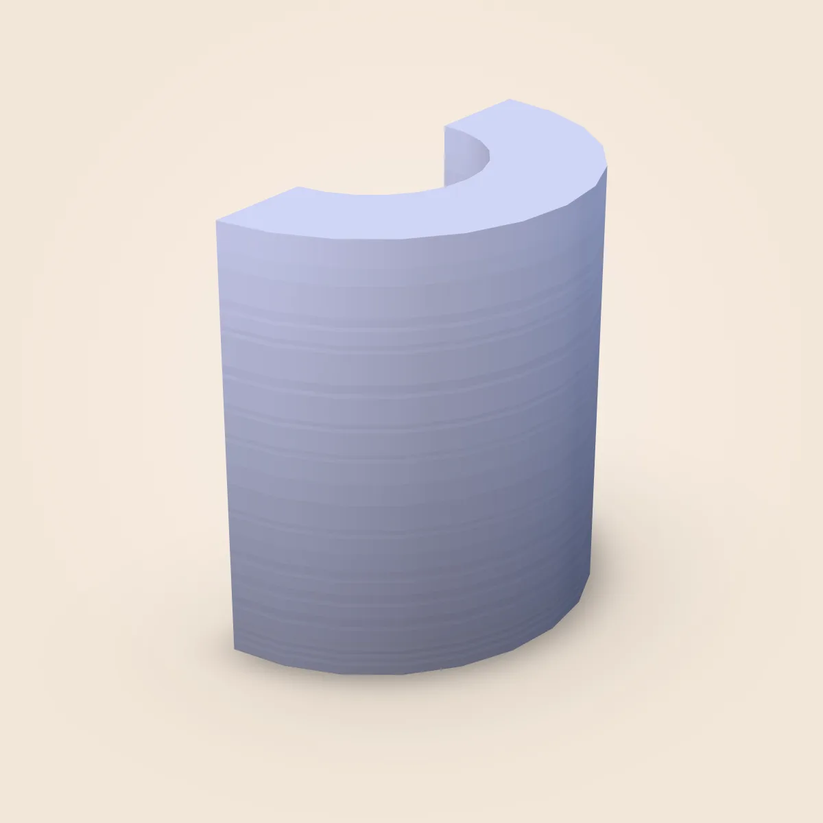 Shape Hollow Cylinder Half Detailed Model