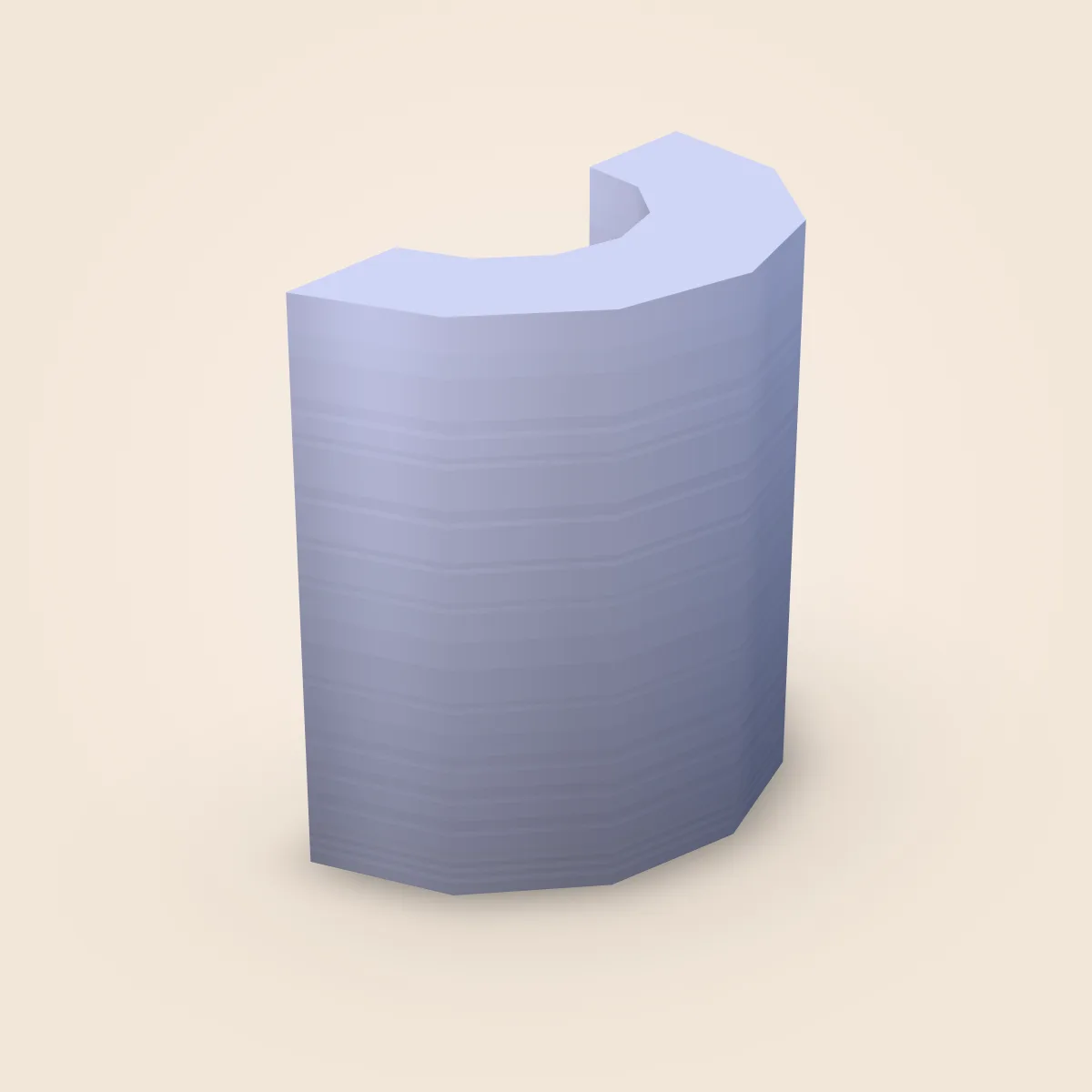 Shape Hollow Cylinder Half Model