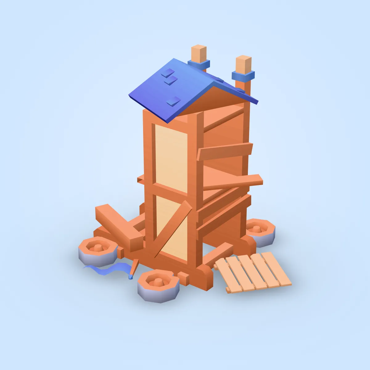 Siege Tower Demolished Model