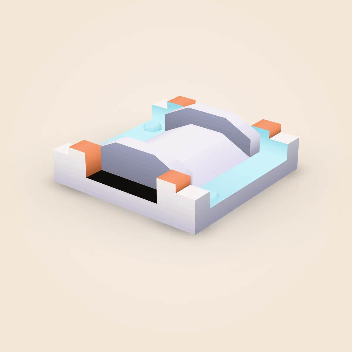 Snow Tile River Bridge Model