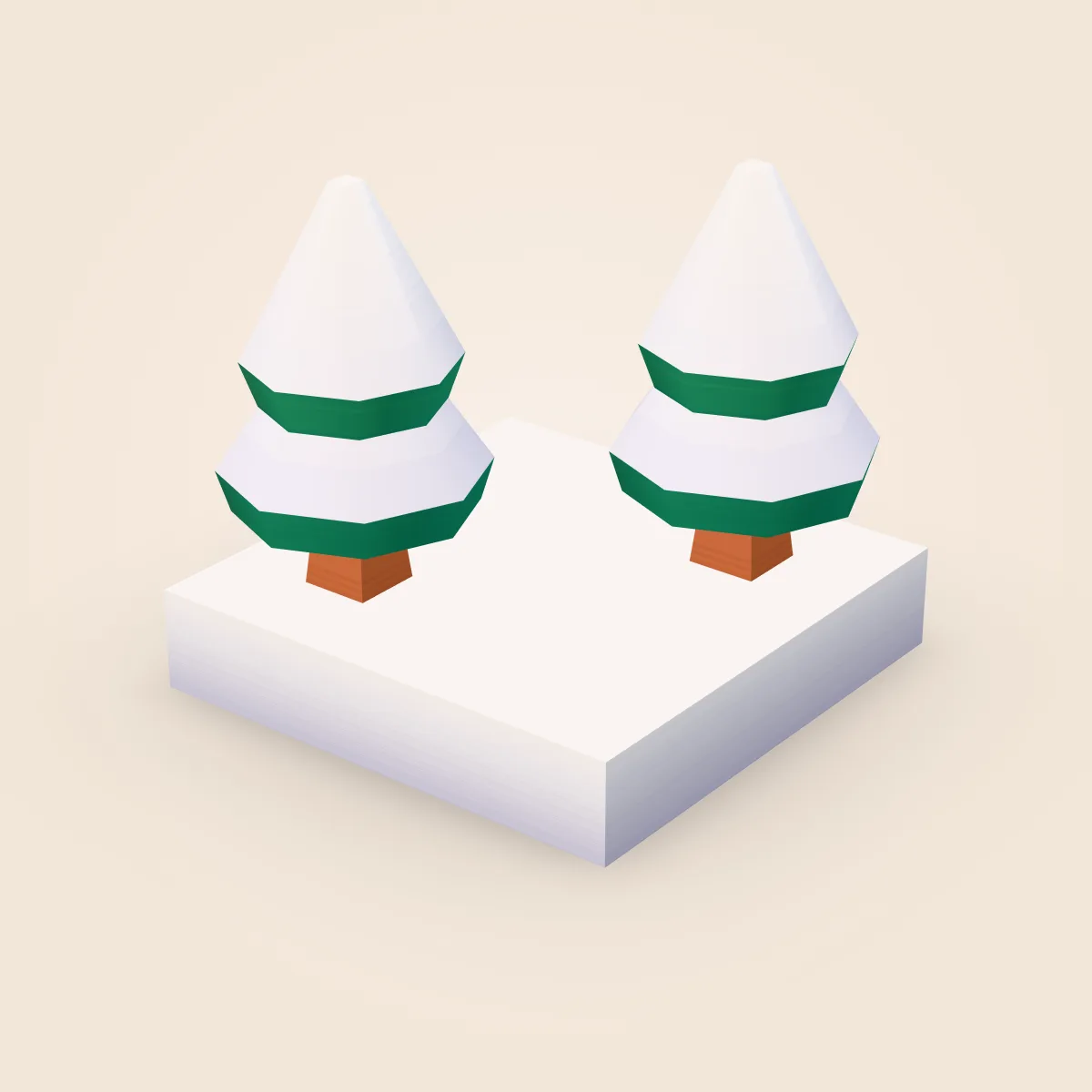 Snow Tile Tree Double Model