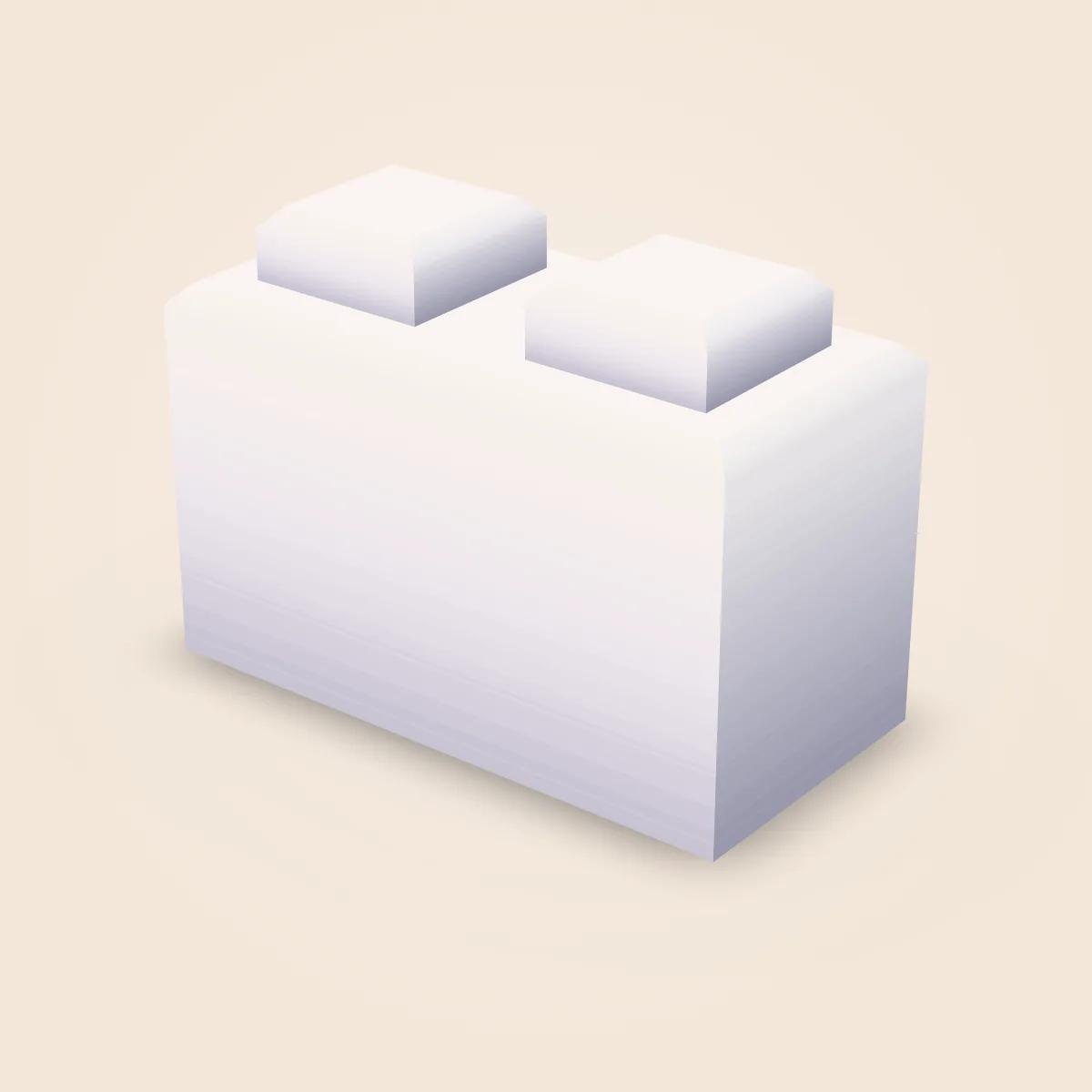 Square Detailed Brick 1x2 Model