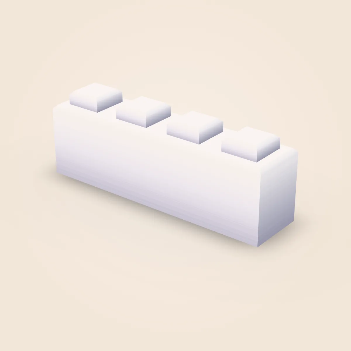 Square Detailed Brick 1x4 Model