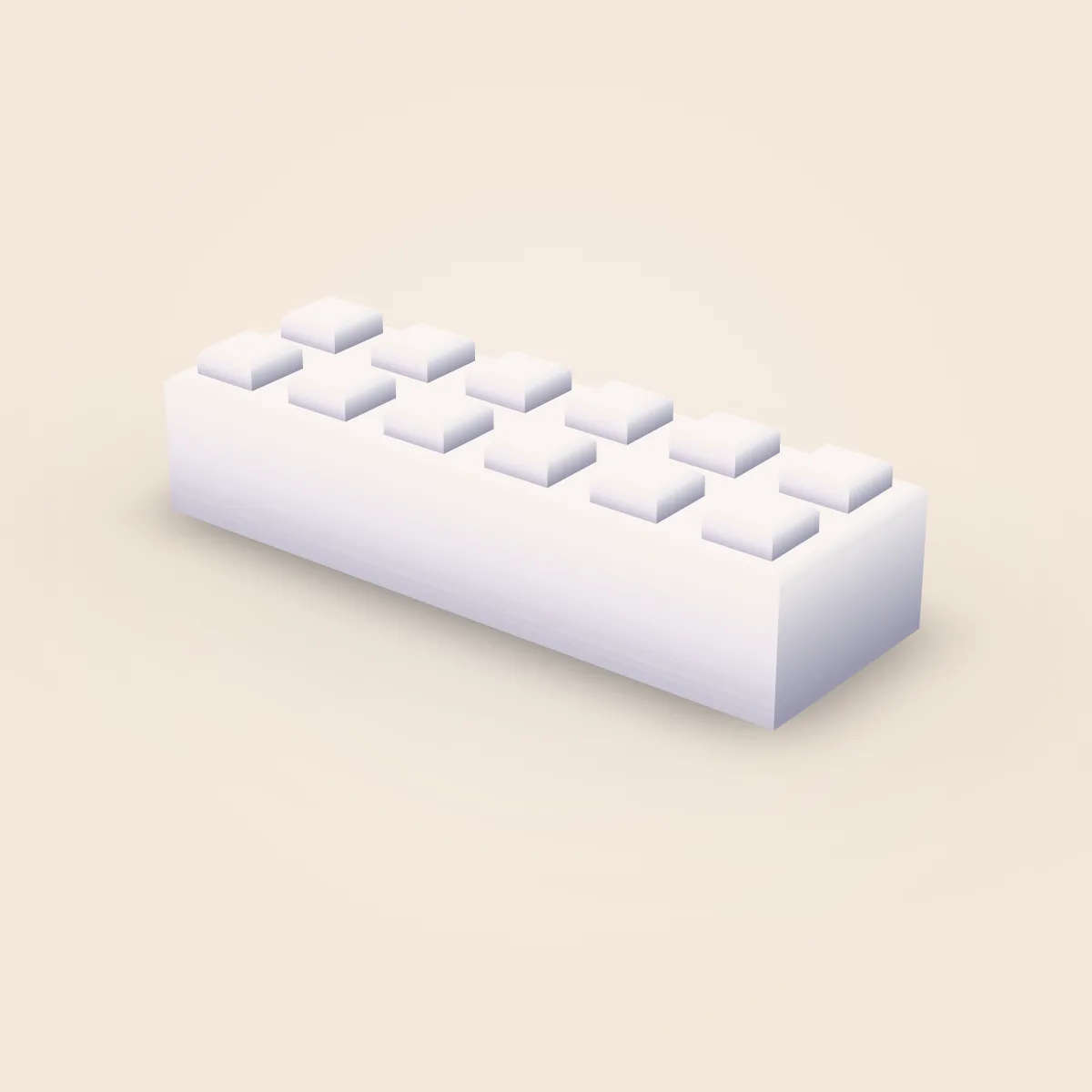 Square Detailed Brick 2x6 Model