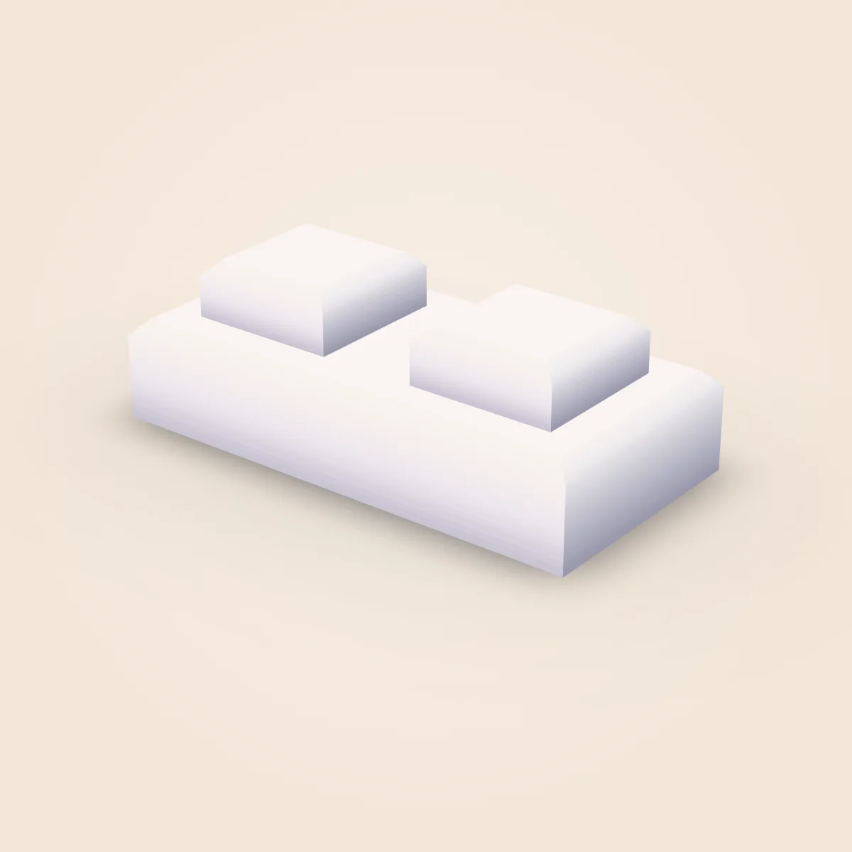 Square Detailed Plate 1x2 Model
