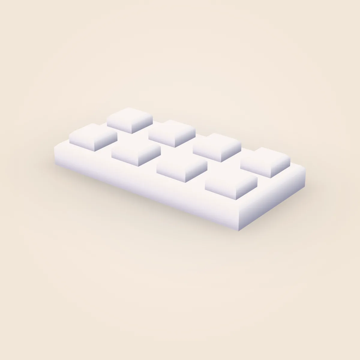 Square Detailed Plate 2x4 Model