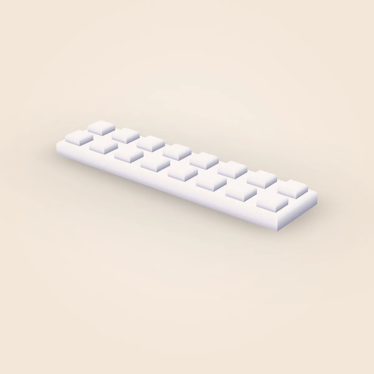 Square Detailed Plate 2x8 Model