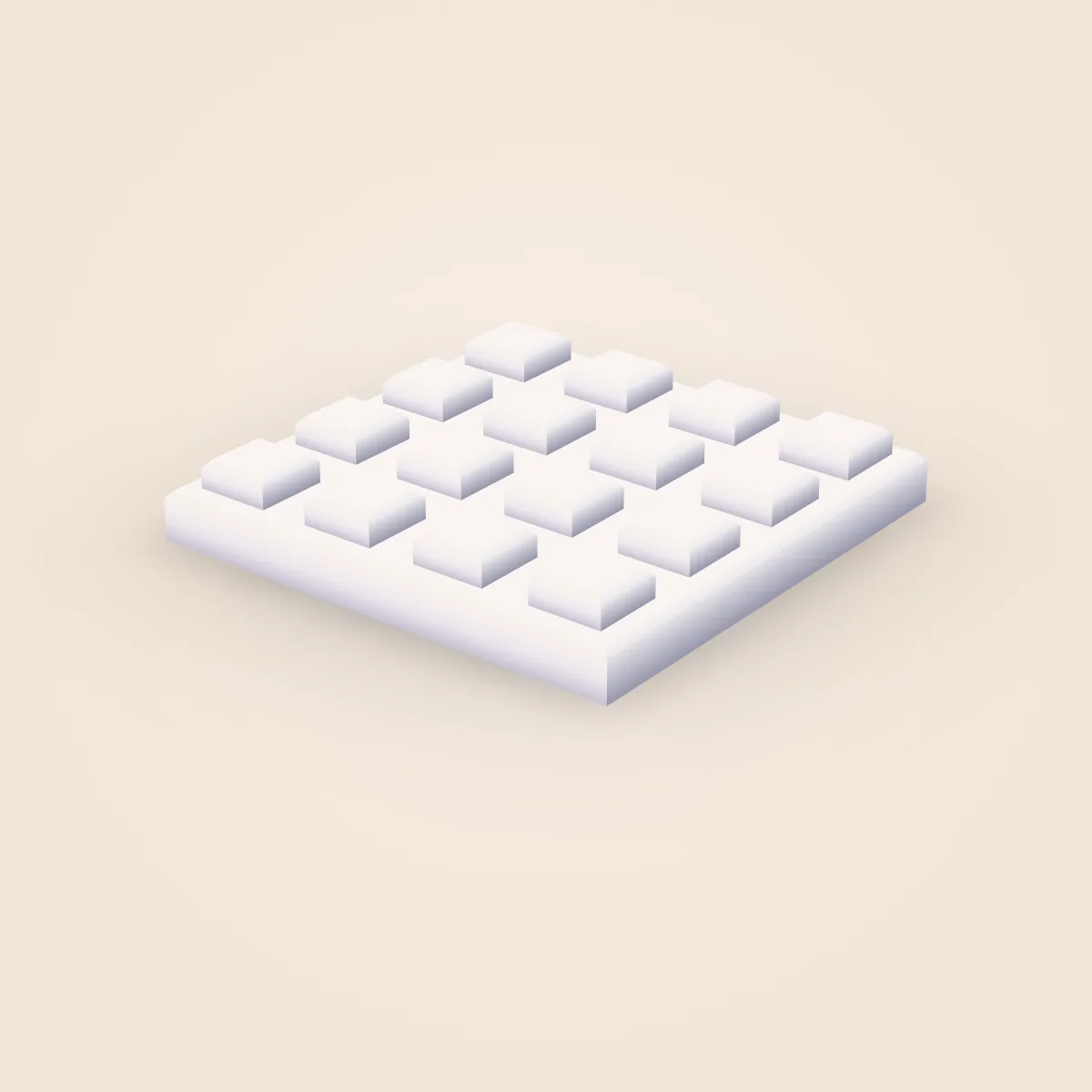 Square Detailed Plate 4x4 Model