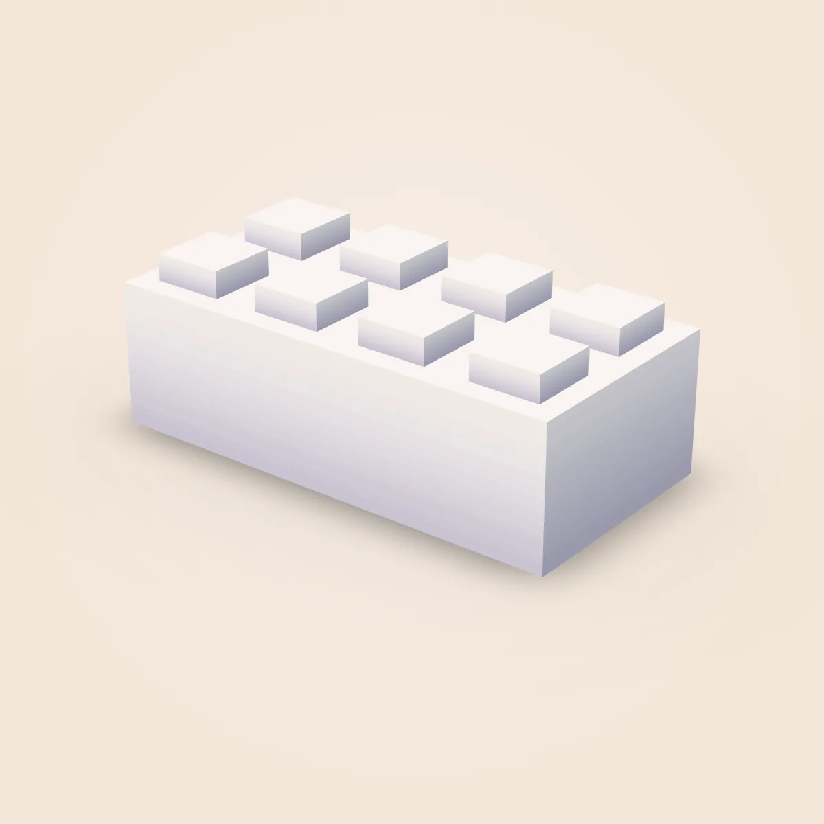 Square Simple Brick 2x4 Model