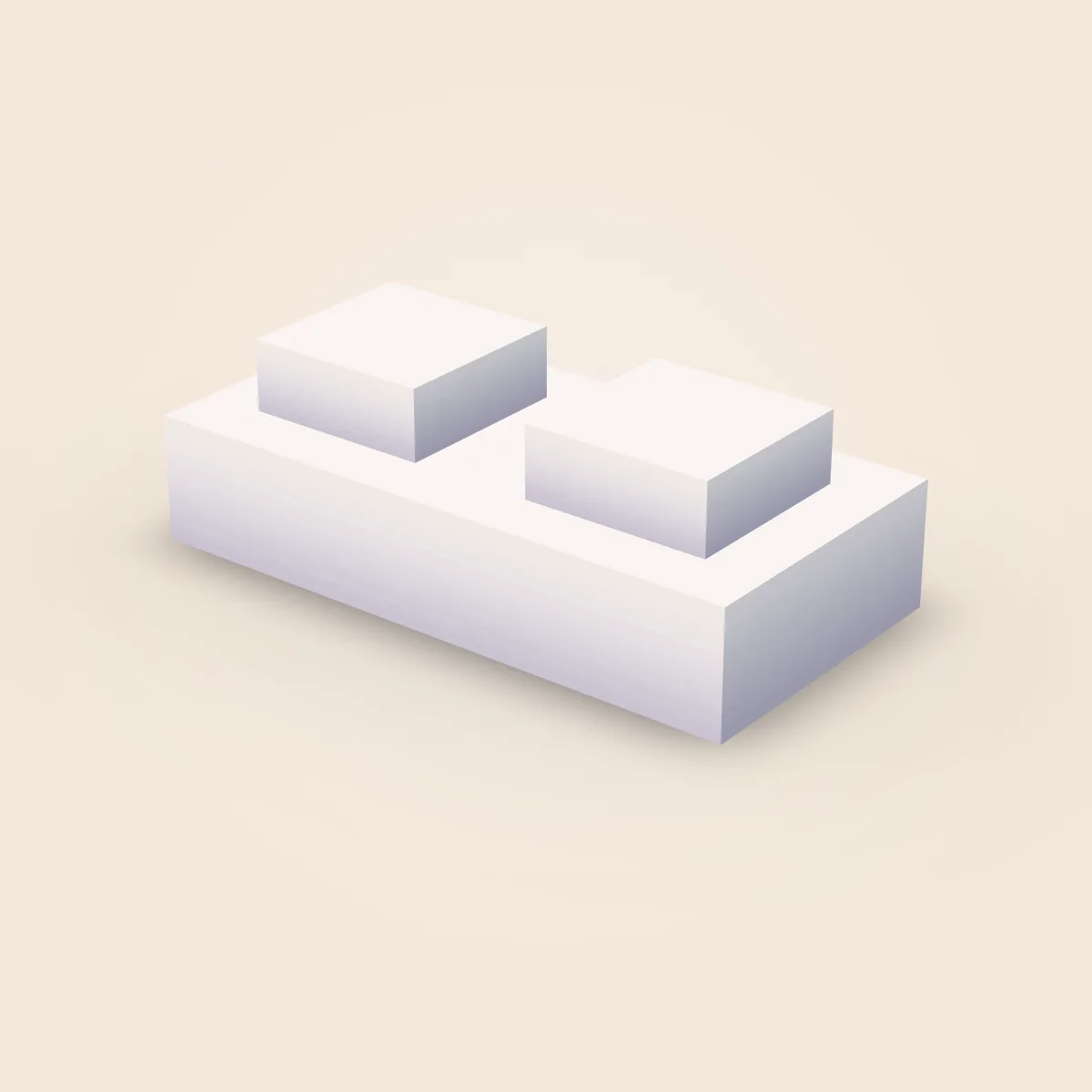 Square Simple Plate 1x2 Model