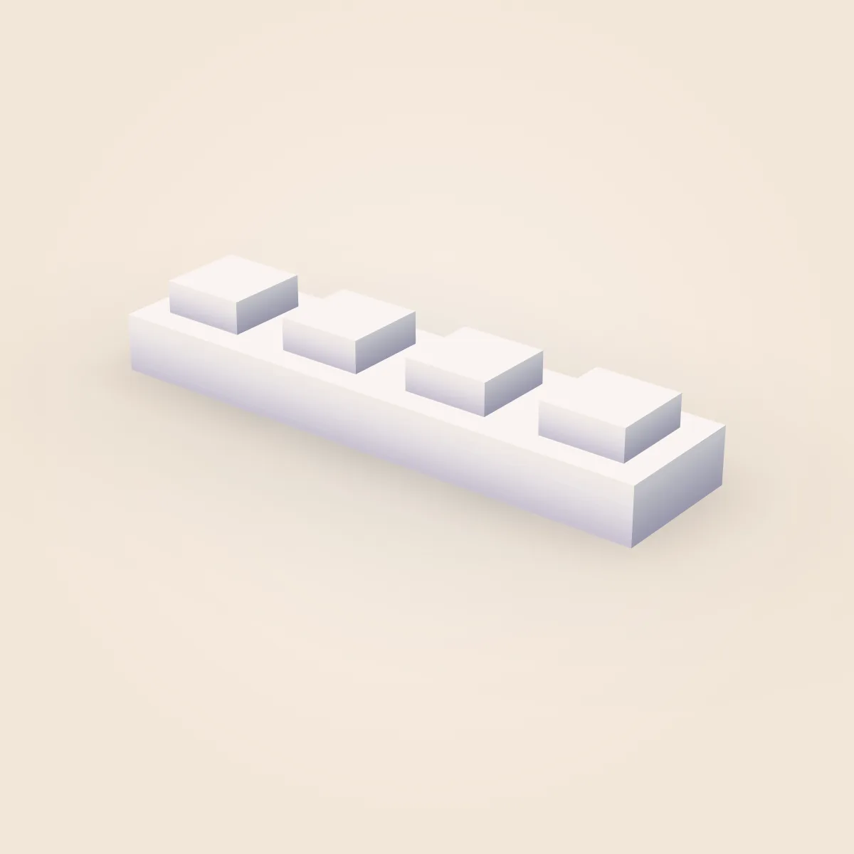 Square Simple Plate 1x4 Model