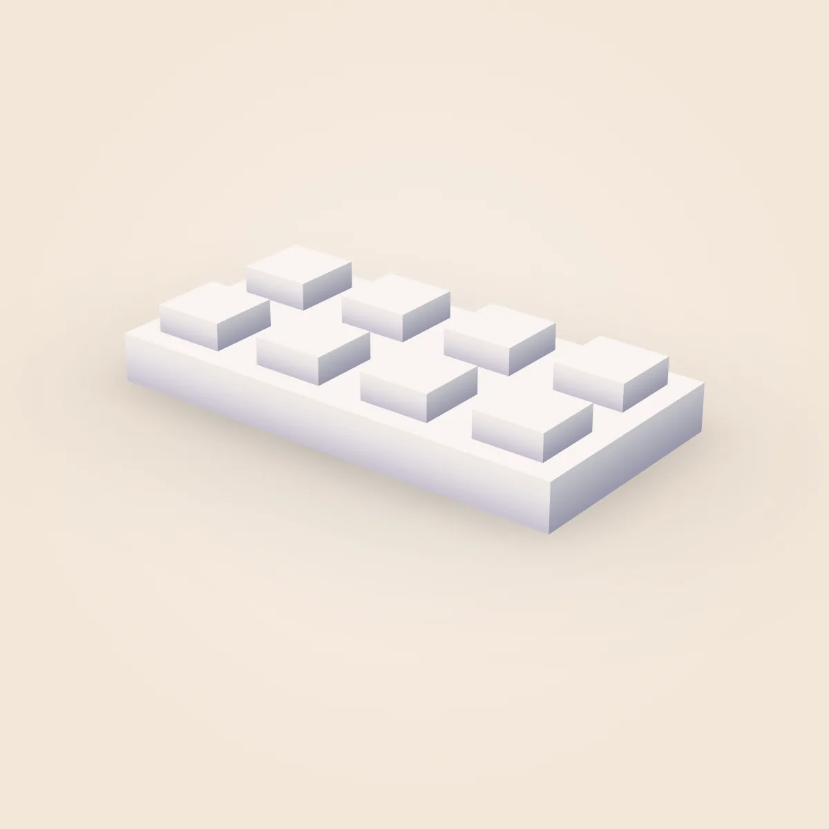 Square Simple Plate 2x4 Model