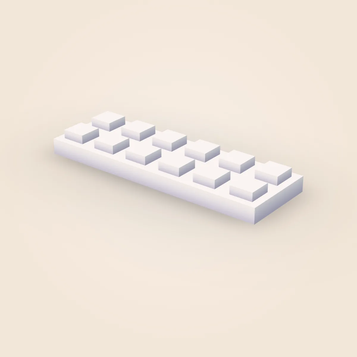 Square Simple Plate 2x6 Model