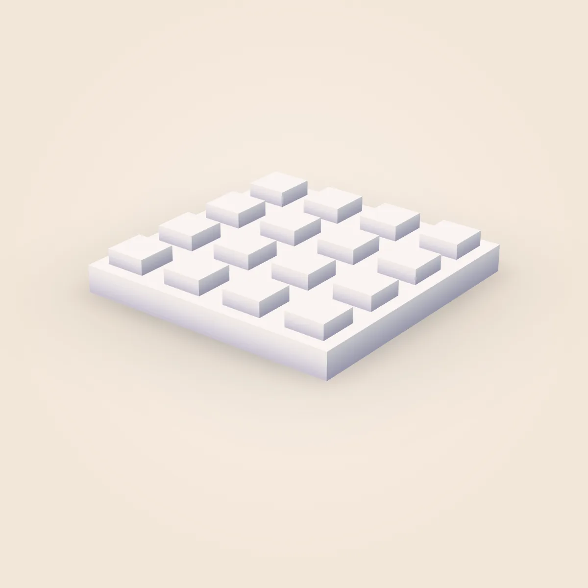 Square Simple Plate 4x4 Model
