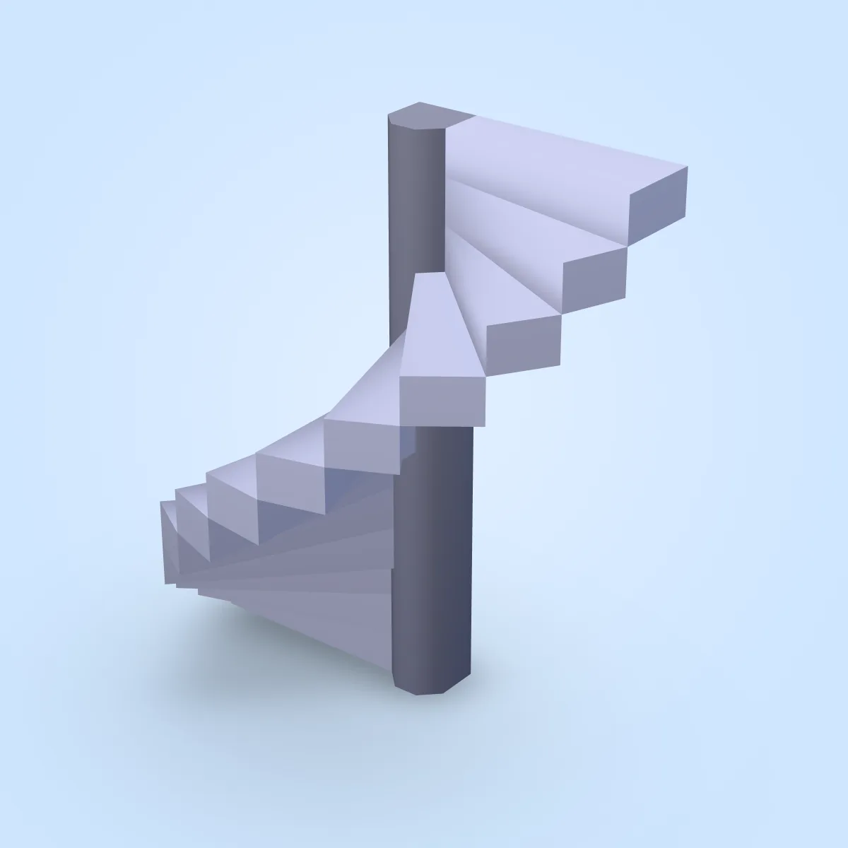 Stairs Stone Round Model
