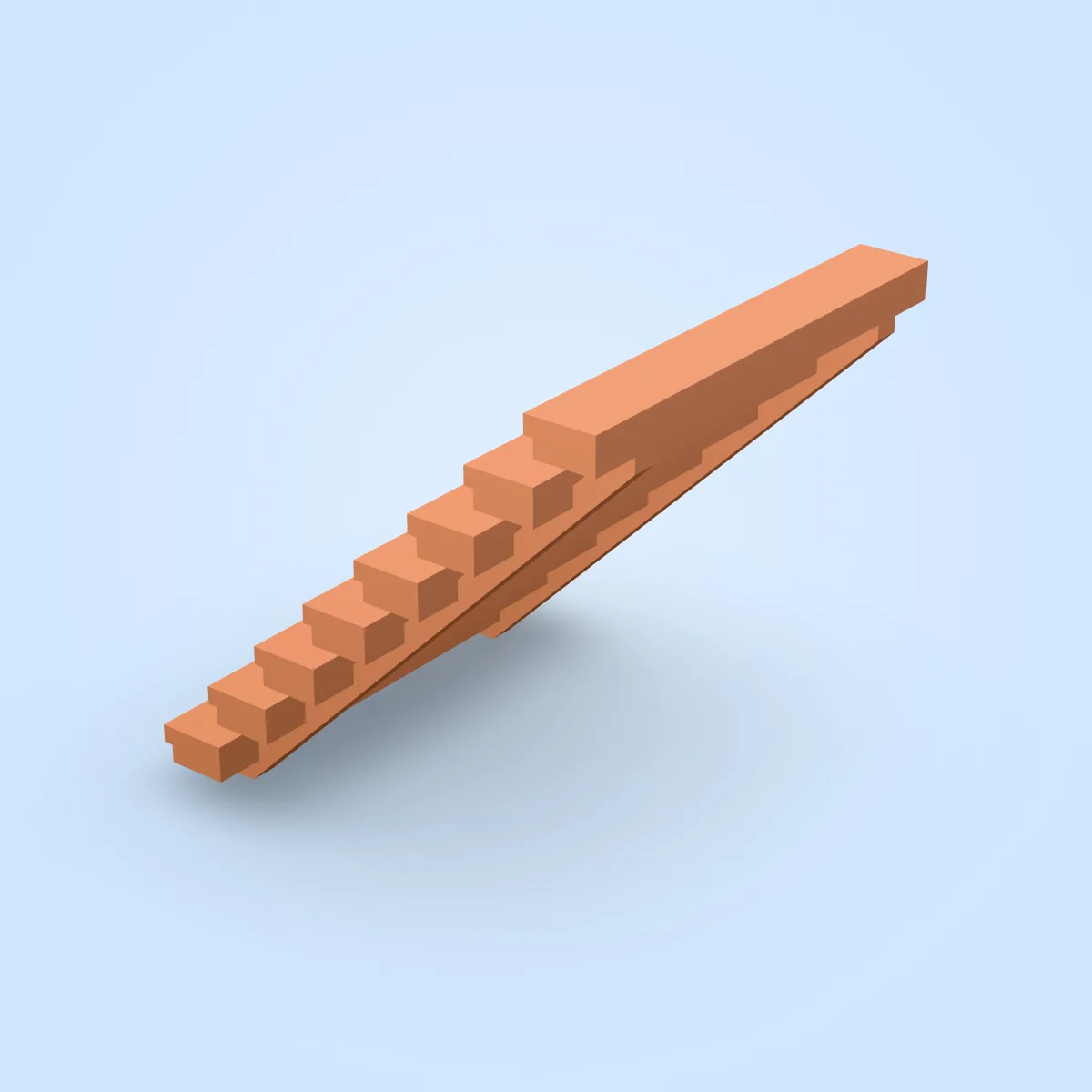 Stairs Wide Wood Model