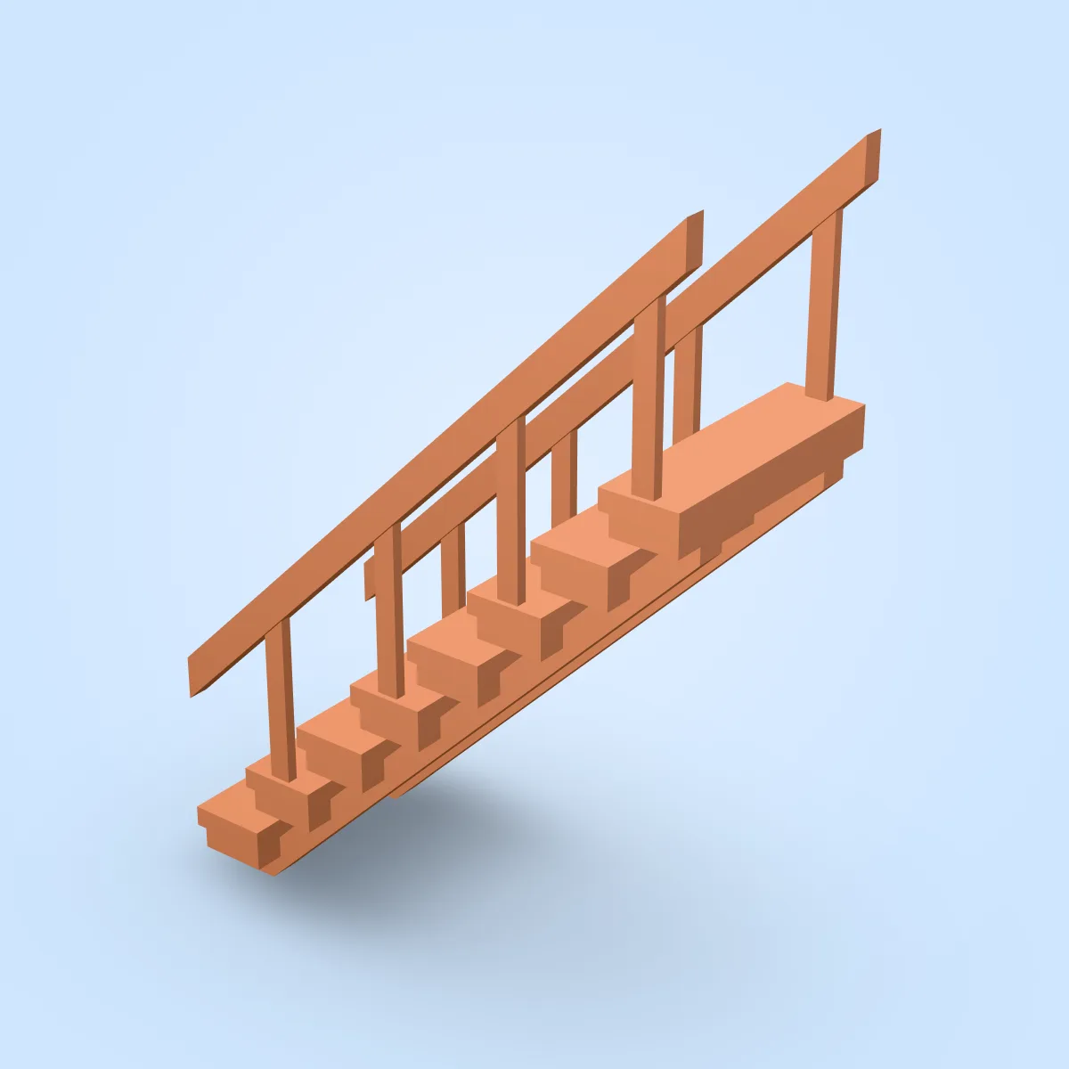 Stairs Wood Handrail Model