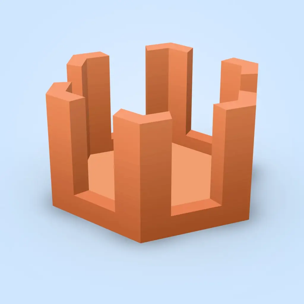 Tower Hexagon Top Wood Model