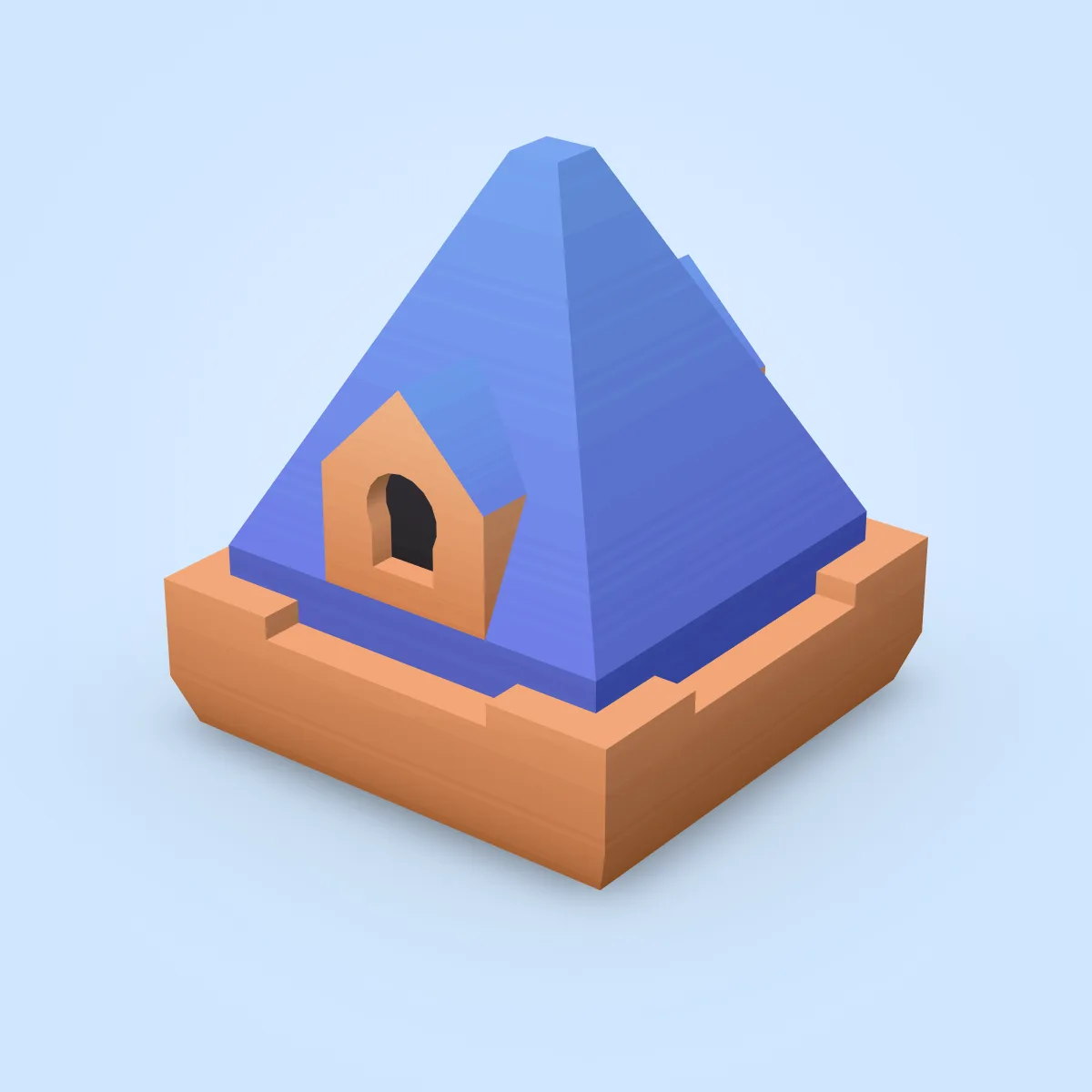Tower Square Top Roof High Windows Model