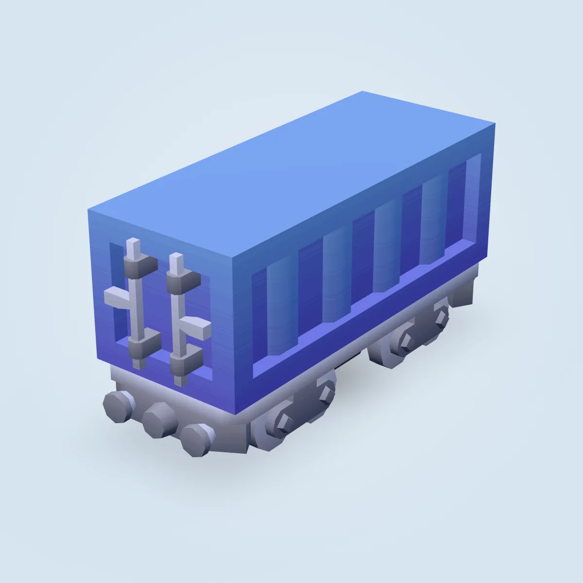Train Carriage Container Blue Model