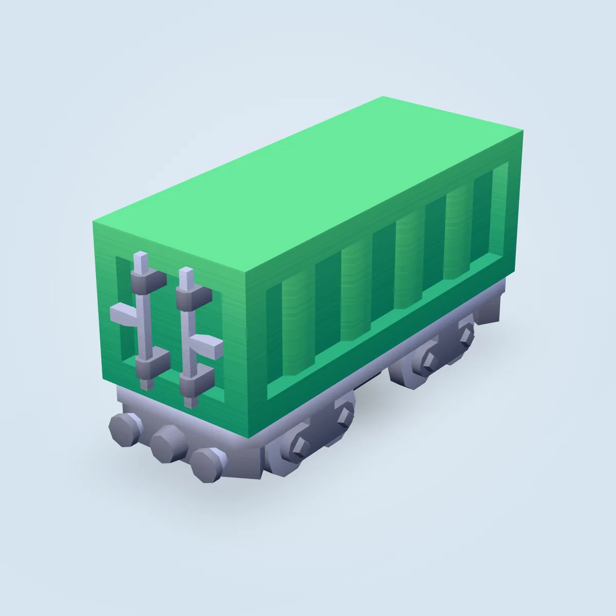 Train Carriage Container Green Model