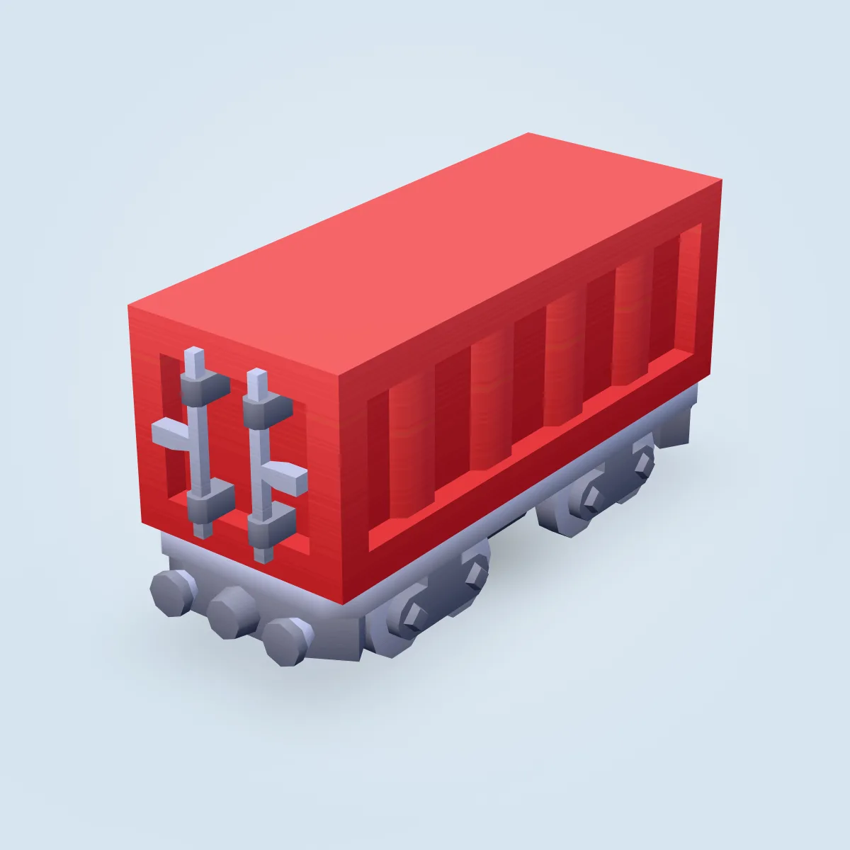 Train Carriage Container Red Model