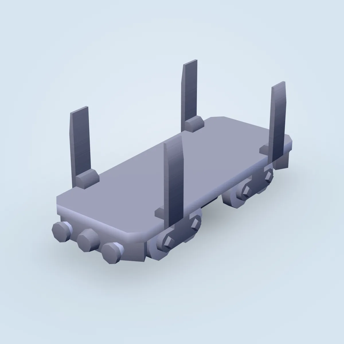 Train Carriage Flatbed Model