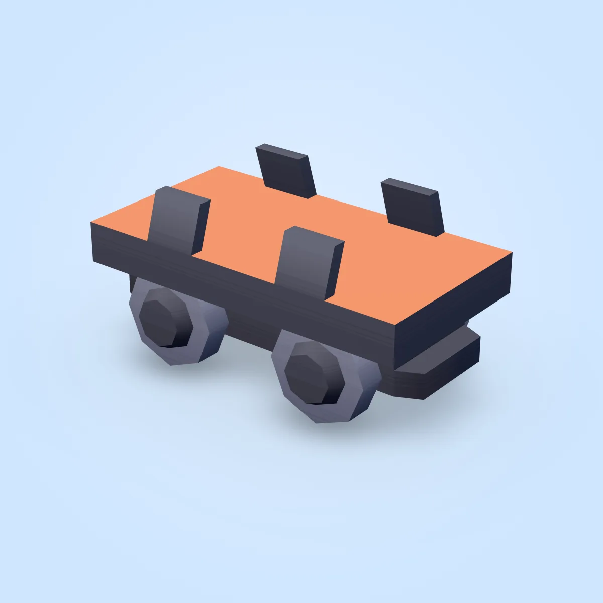 Train Wagon Flat Short Model