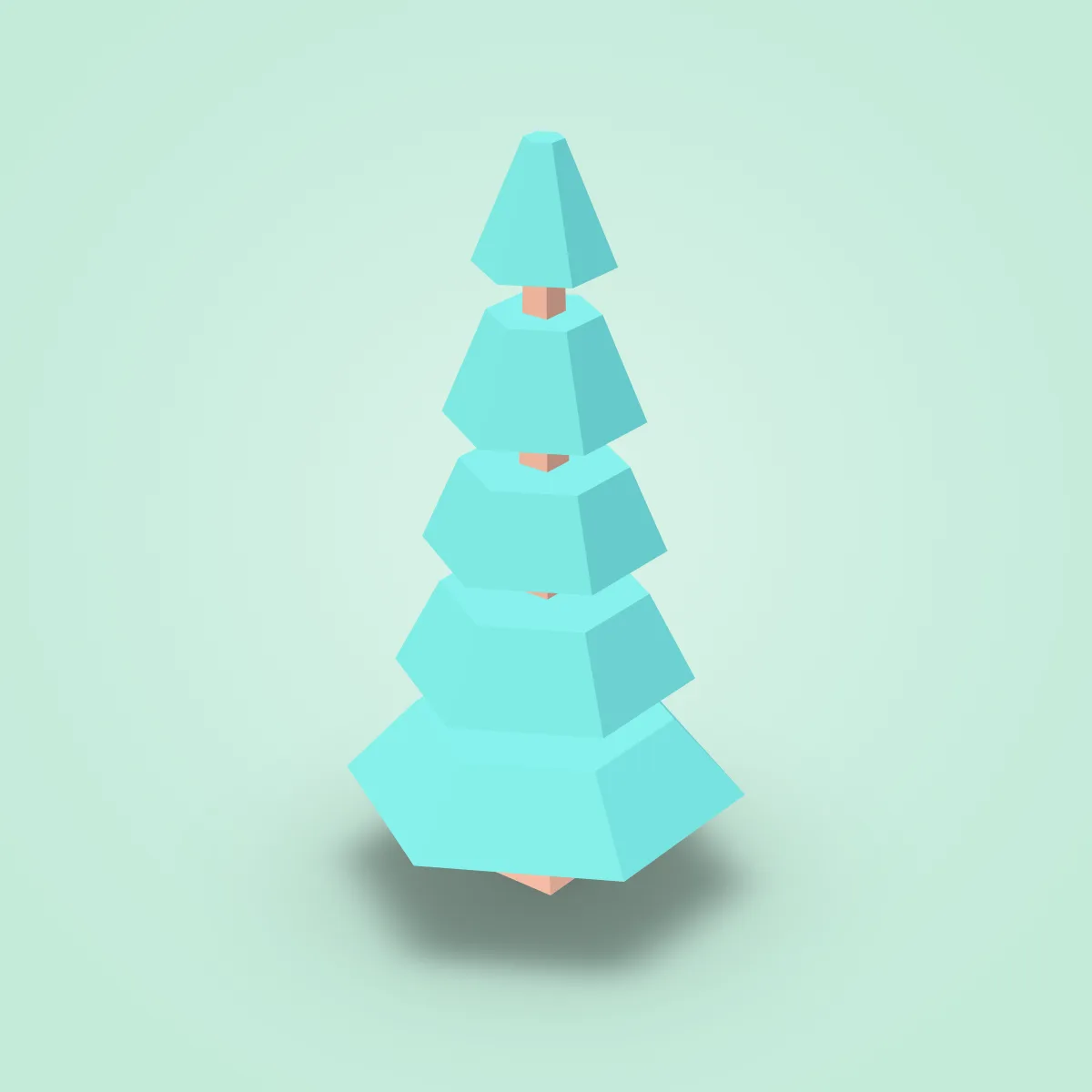 Tree Pine Round Type A Model