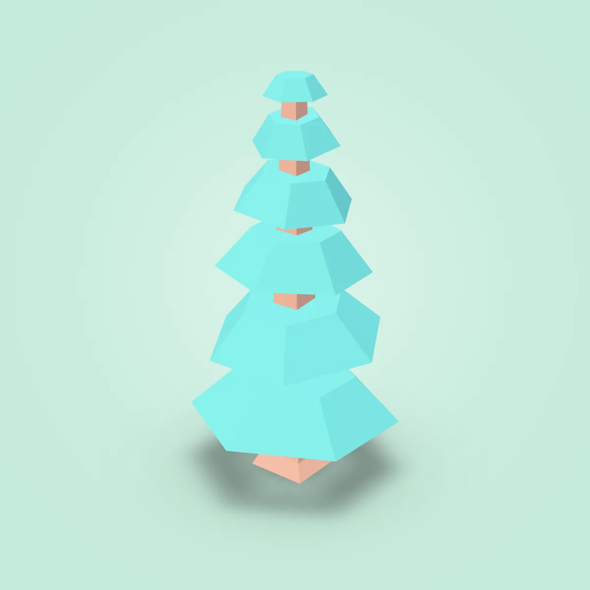 Tree Pine Round Type B Model