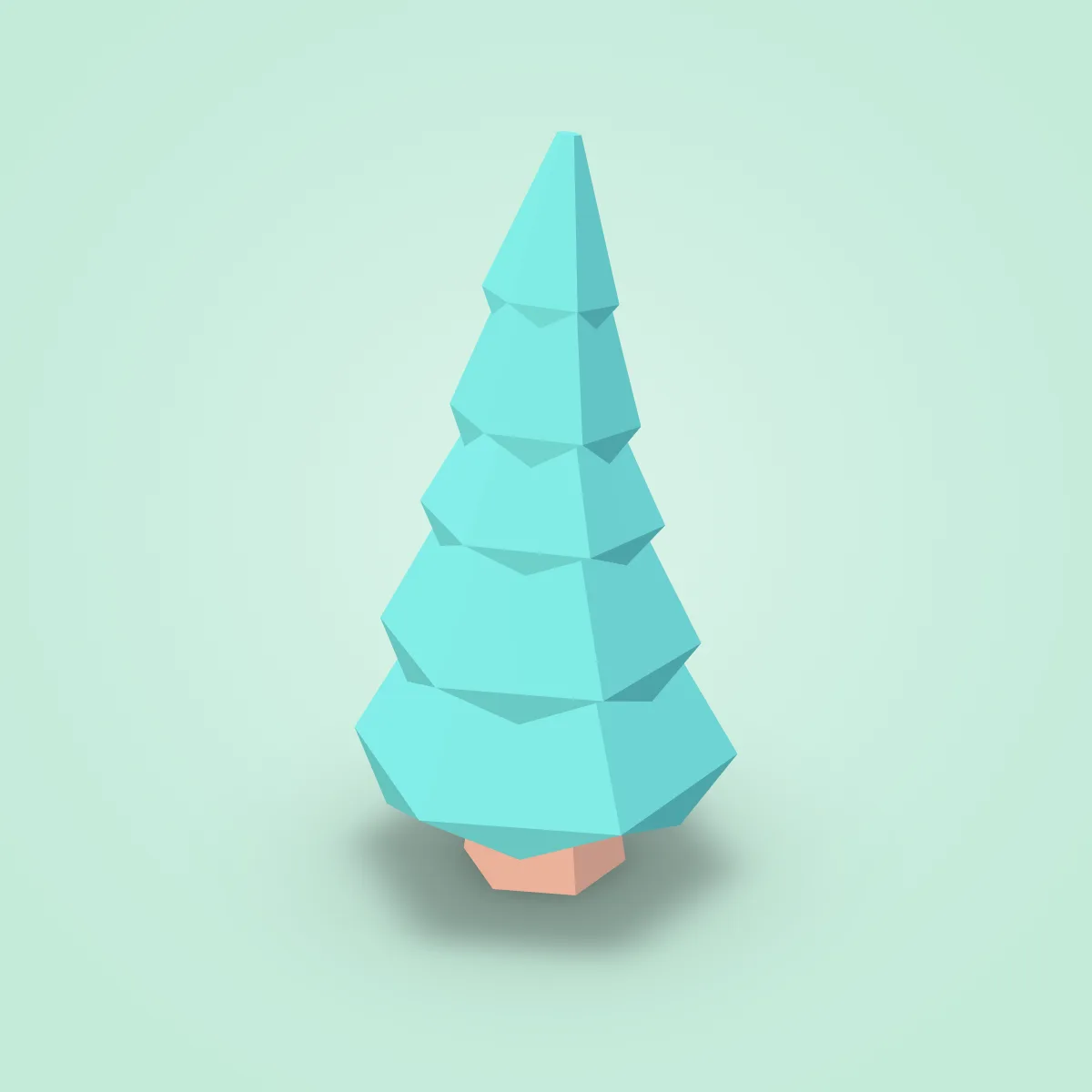 Tree Pine Round Type D Model
